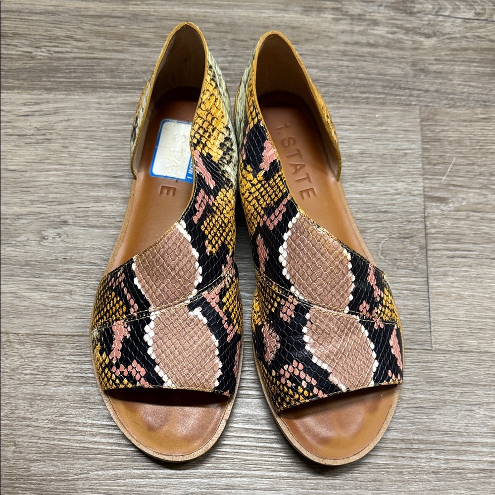 1. State Women's Snakeskin Sandals - Black, Brown, Tan